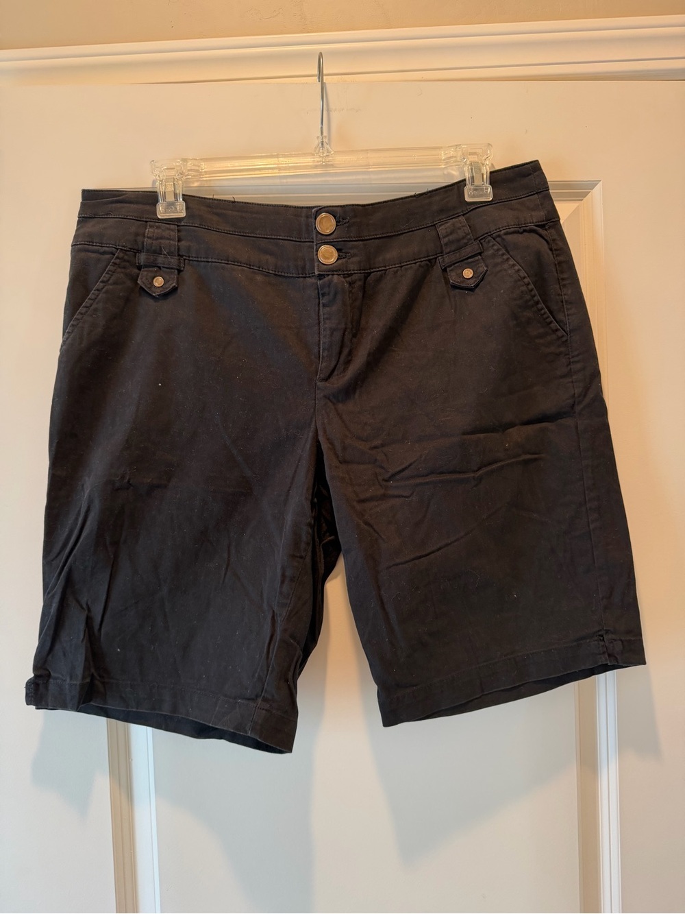 Westport Black Mid-Rise Bermuda Shorts